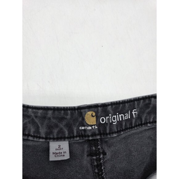 Carhartt Pants Womens 2 Short Original Fit Straight Leg Utility Work Spring 18 - Picture 3 of 9